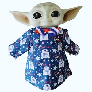 Fourth of July Outfit for 11" Baby Yoda Mattel Grogu plush Dolls- R2-D2, Bowtie.